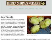 Tablet Screenshot of hiddenspringsnursery.com